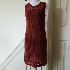 Nine West Sleeveless Knit Midi Dress in Deep Rust